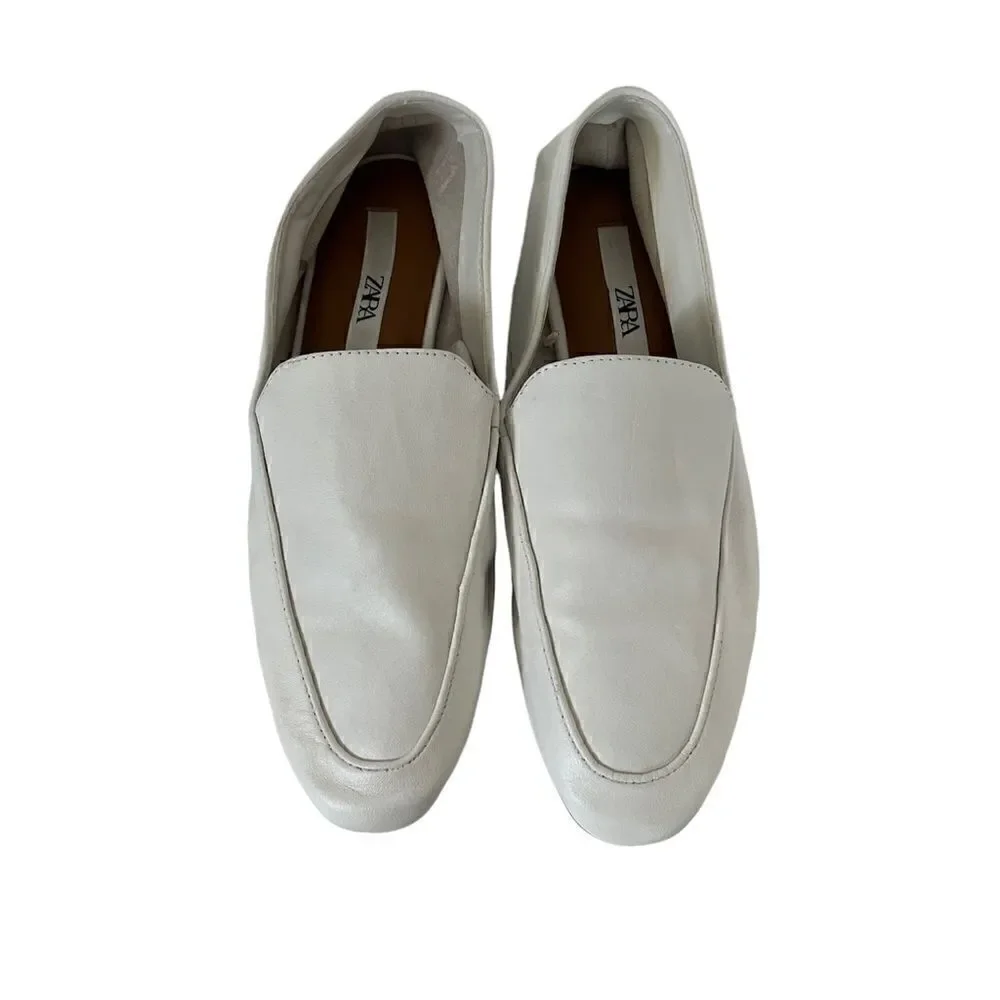 Zara white loafers NWOT